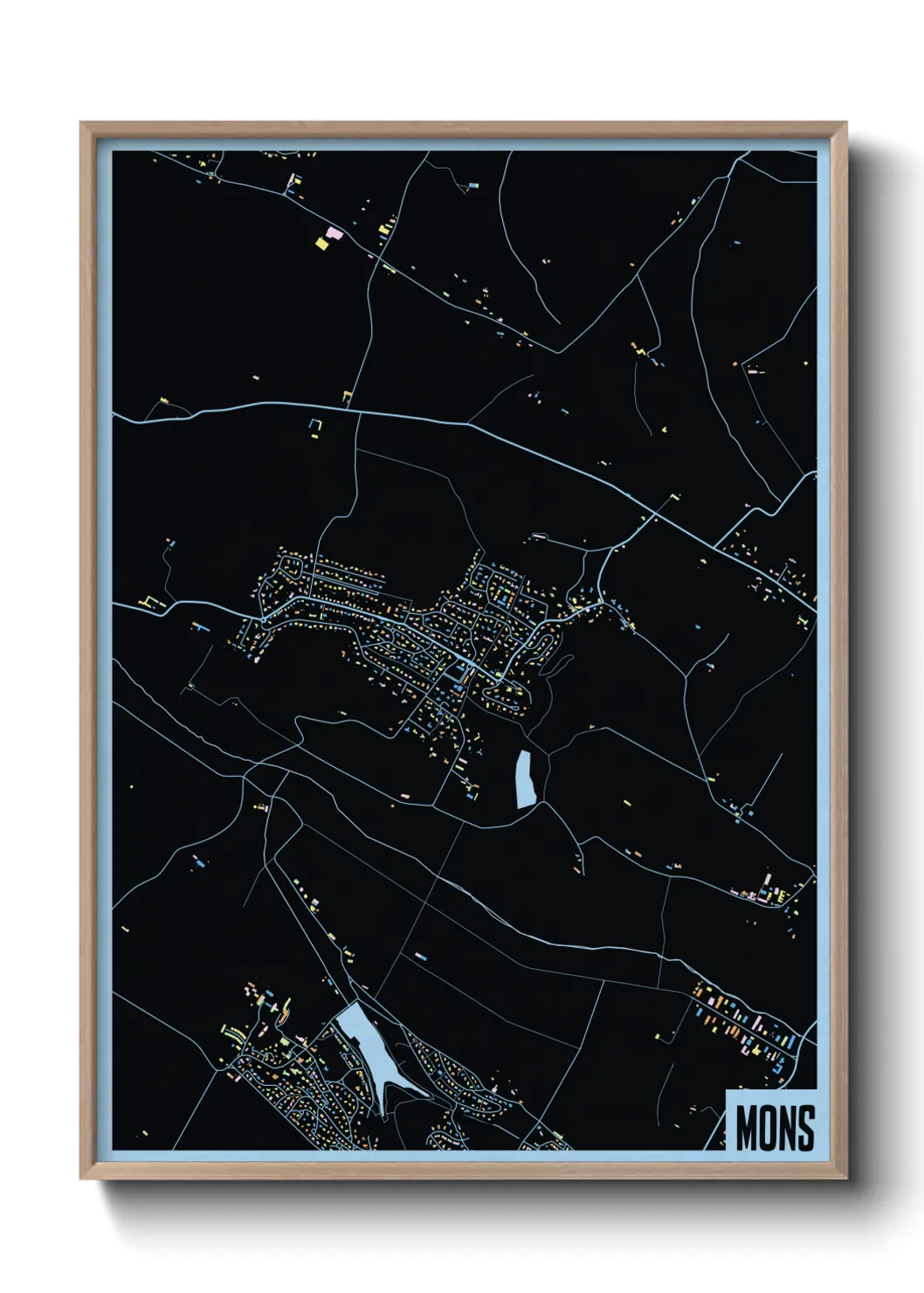 Une affiche de carte sur Mons