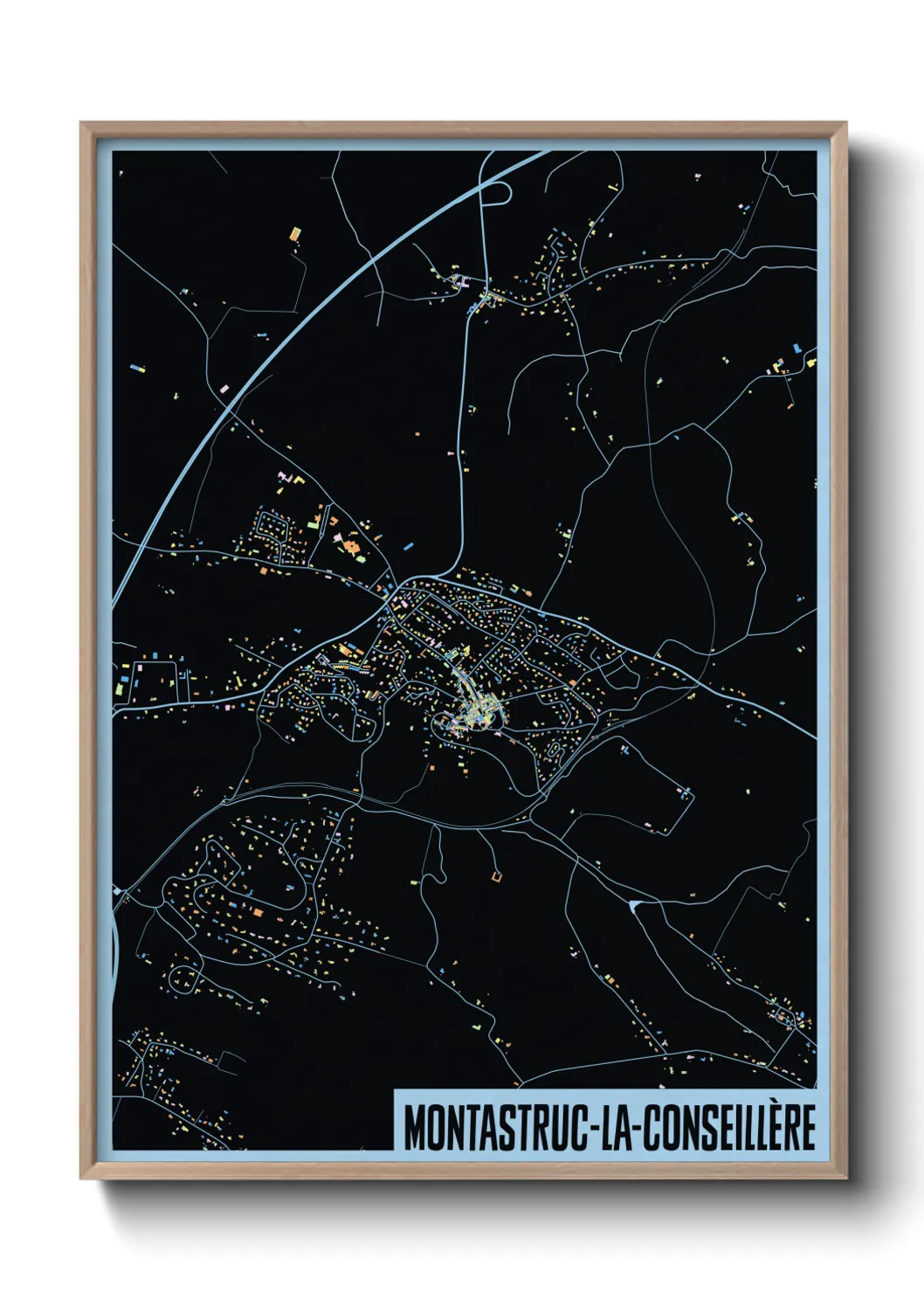 Une affiche de carte sur Montastruc-la-Conseillère
