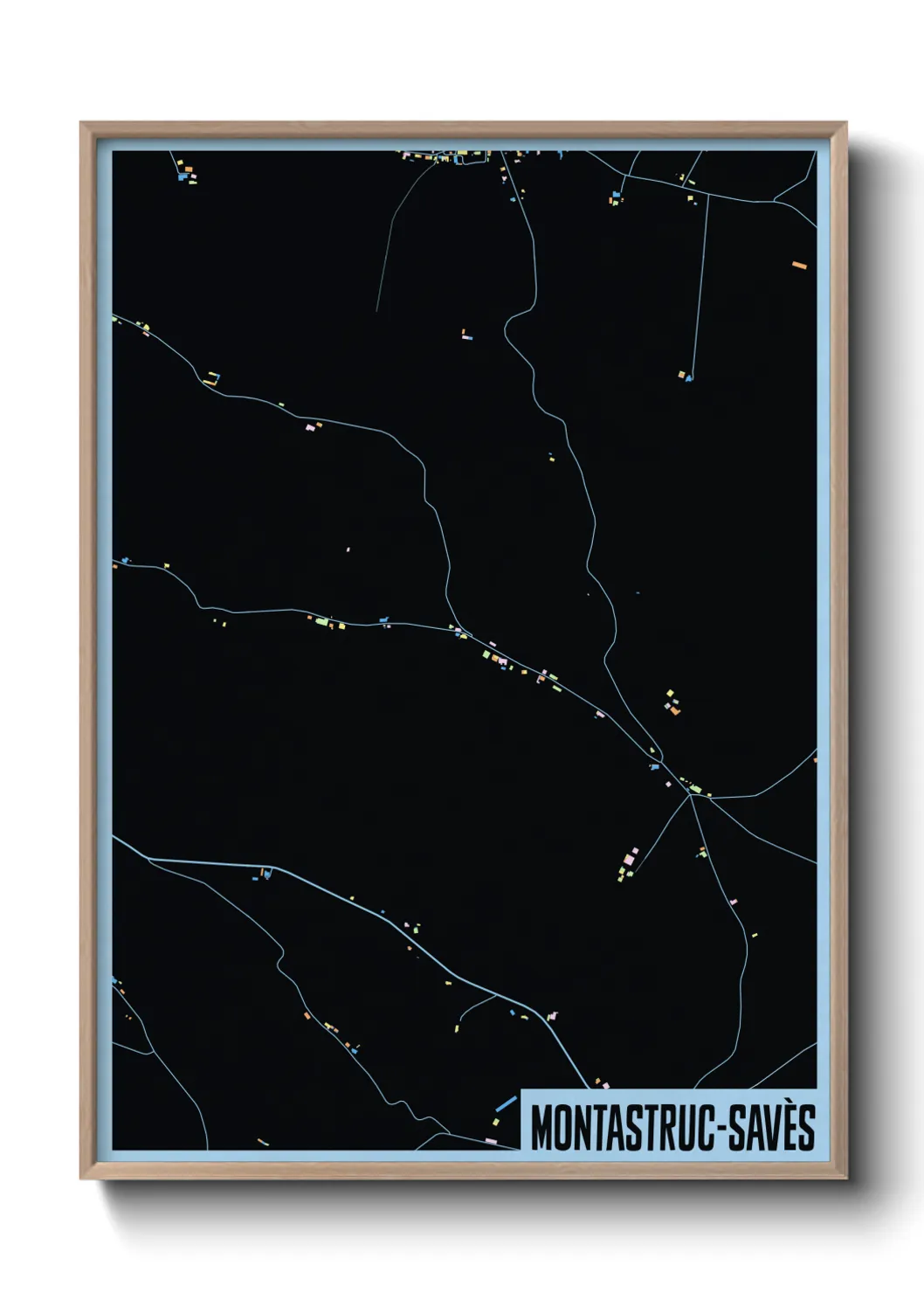 Une affiche de carte sur Montastruc-Savès