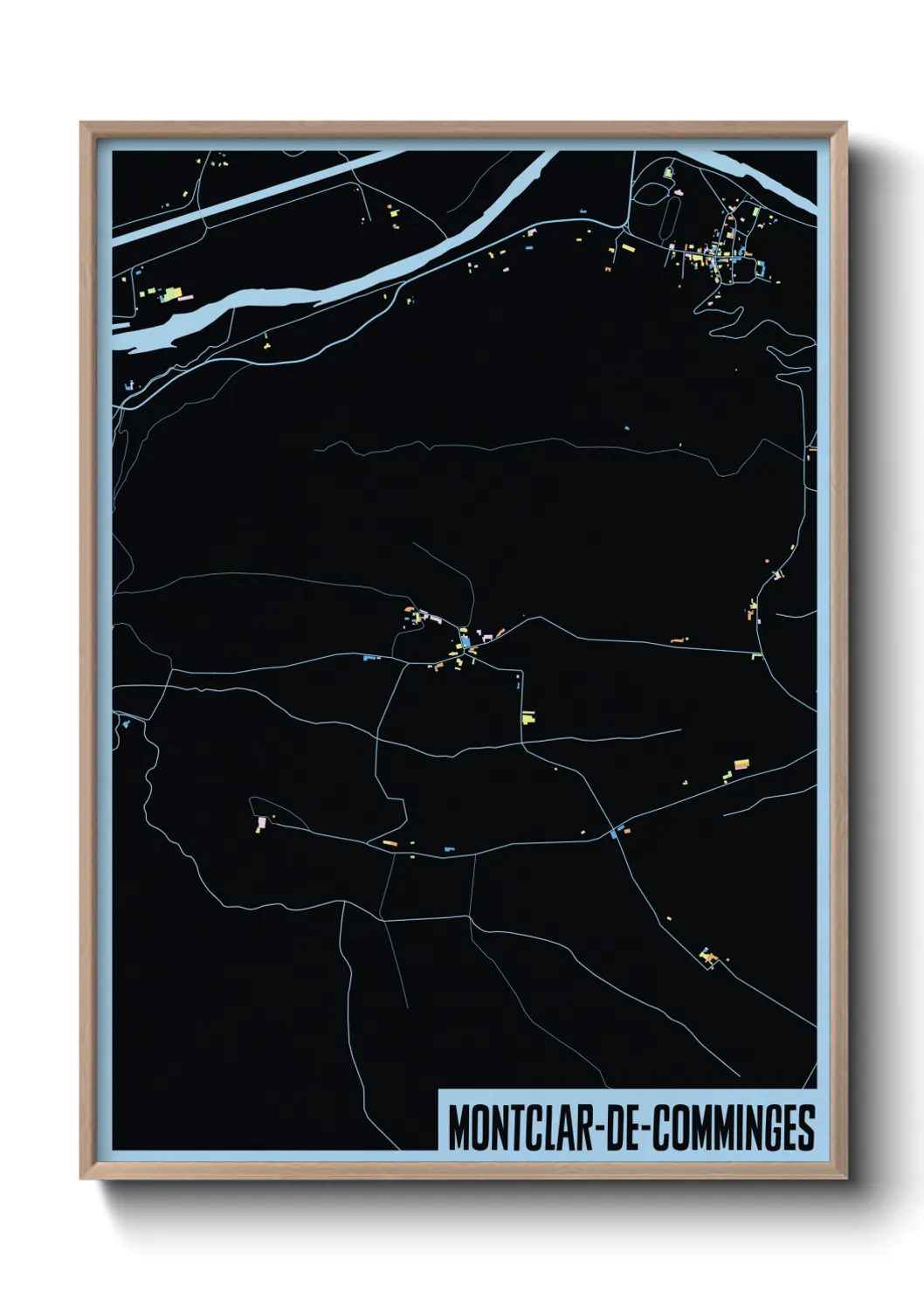 Une affiche de carte sur Montclar-de-Comminges