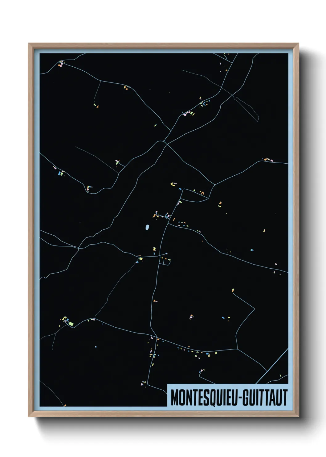 Une affiche de carte sur Montesquieu-Guittaut