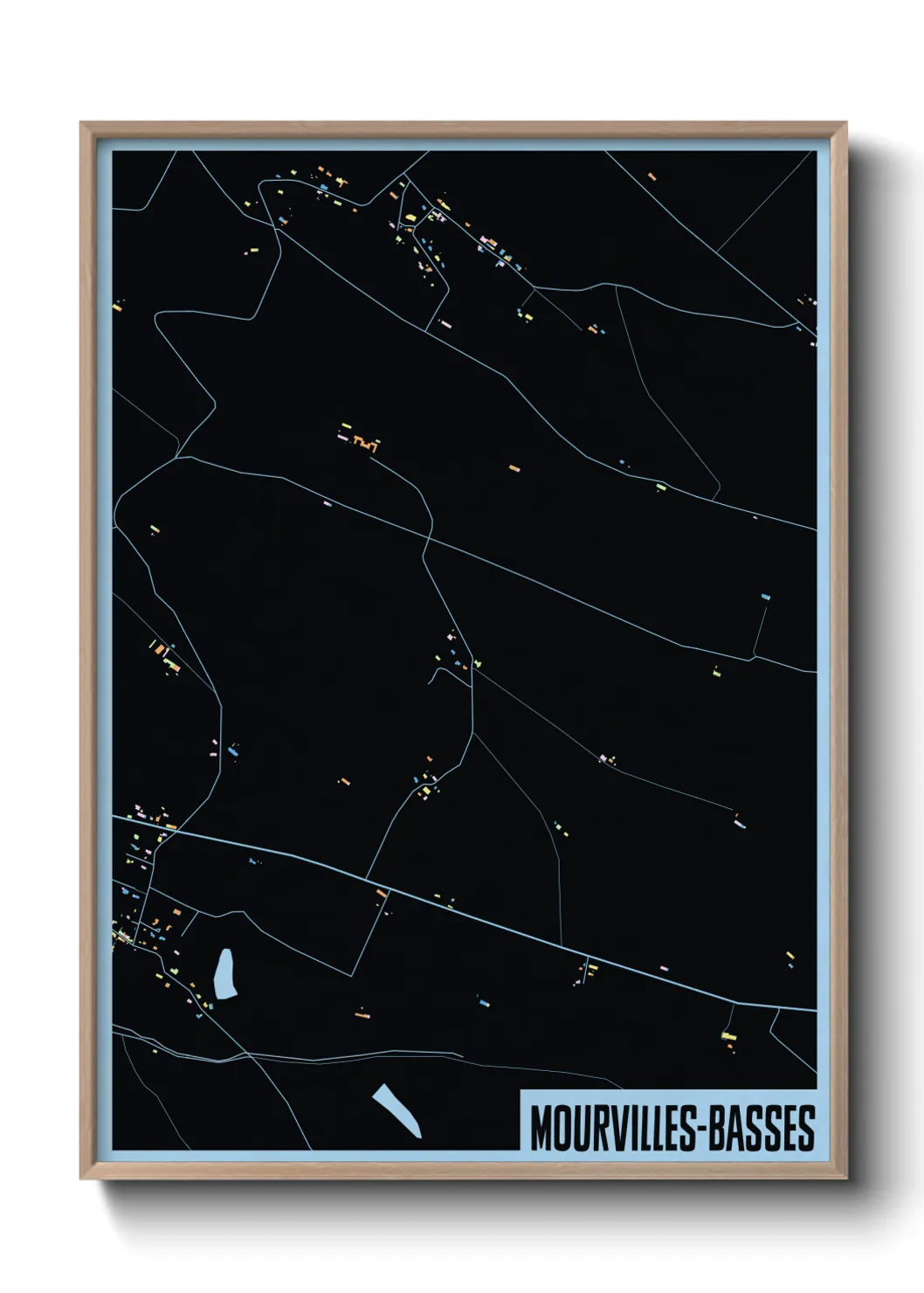 Une affiche de carte sur Mourvilles-Basses