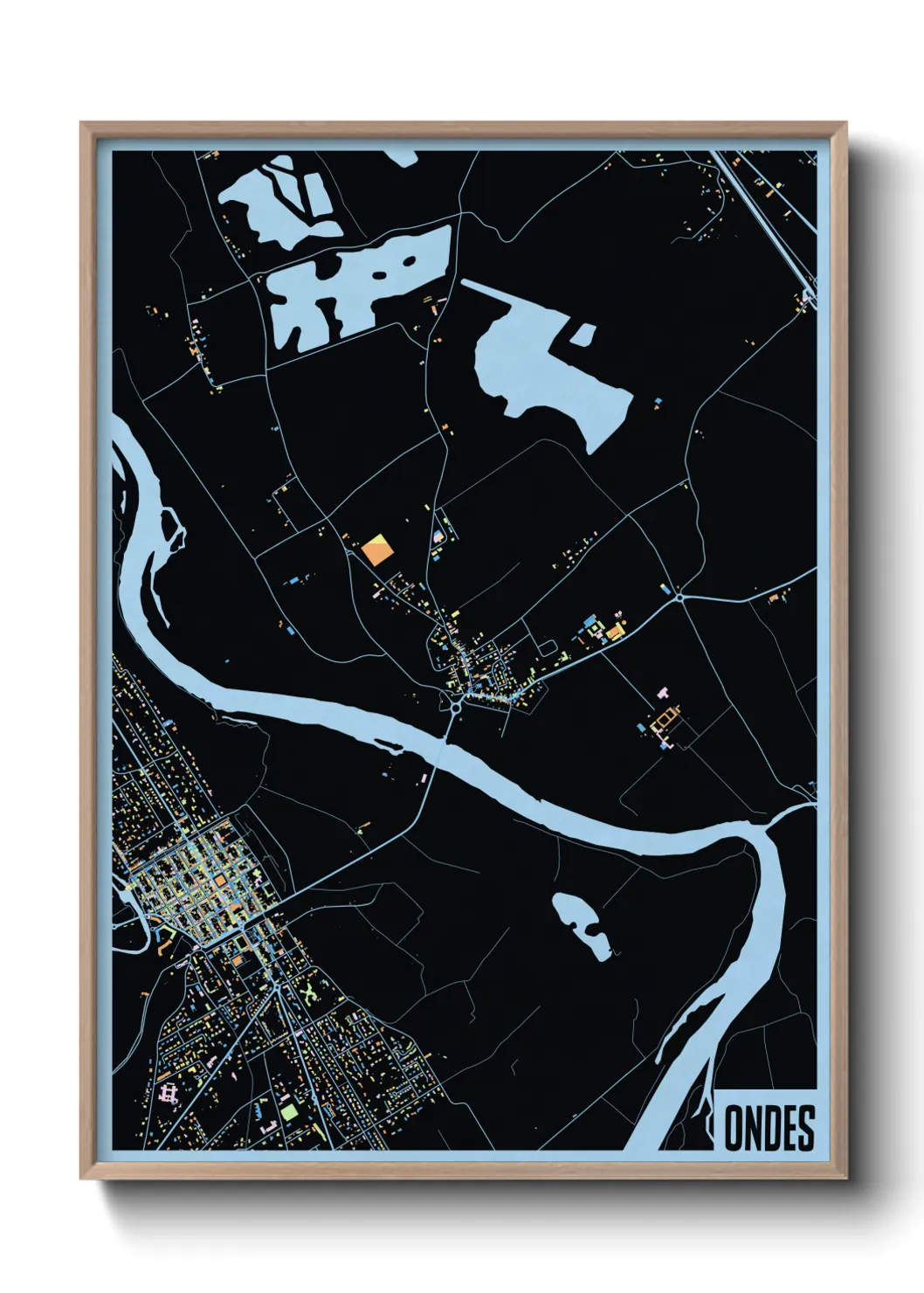 Une affiche de carte sur Ondes