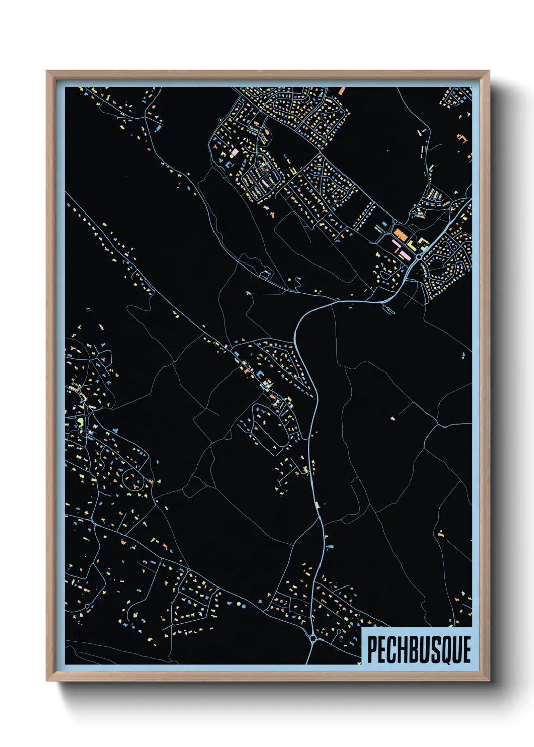 Une affiche de carte sur Pechbusque