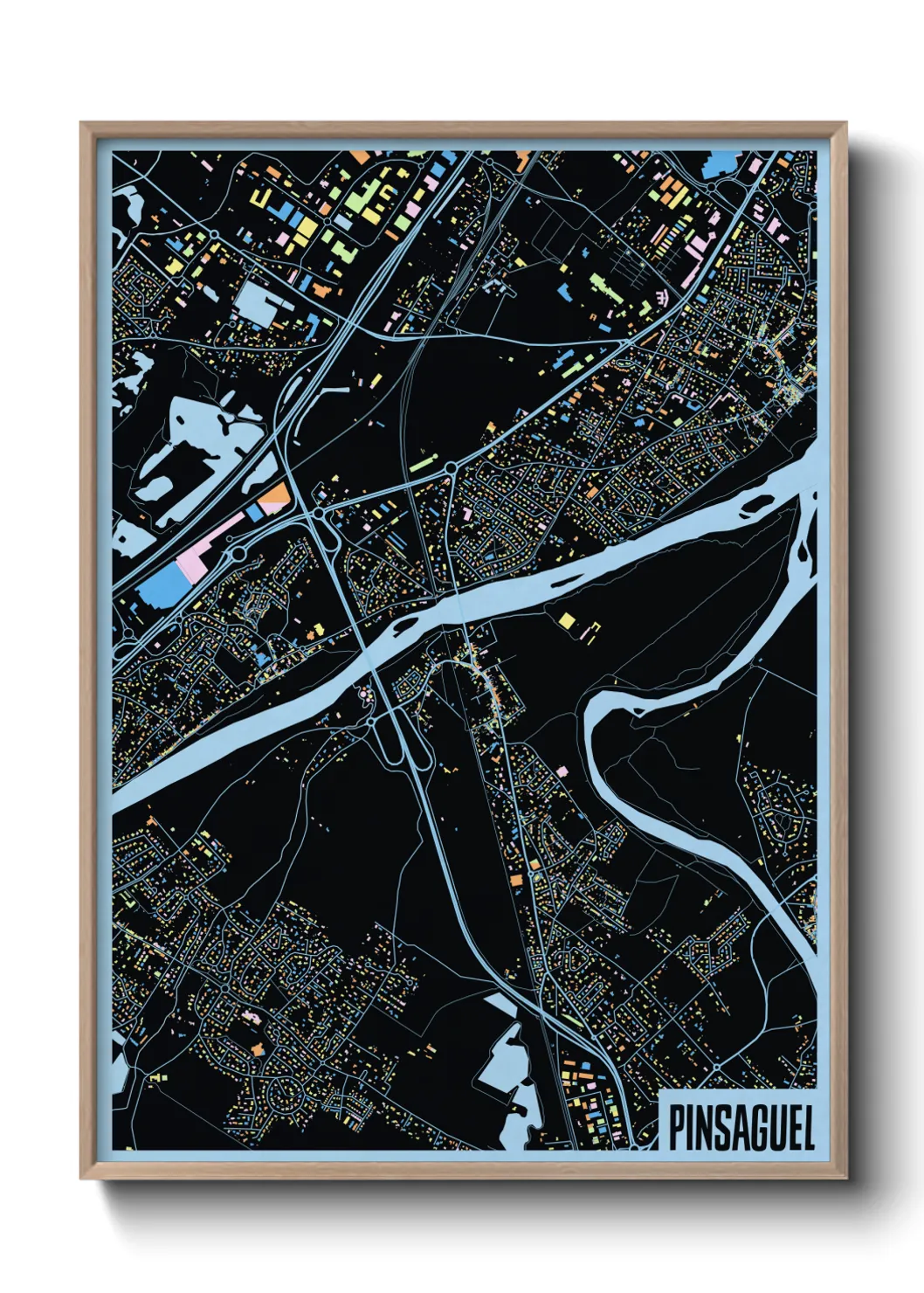 Une affiche de carte sur Pinsaguel