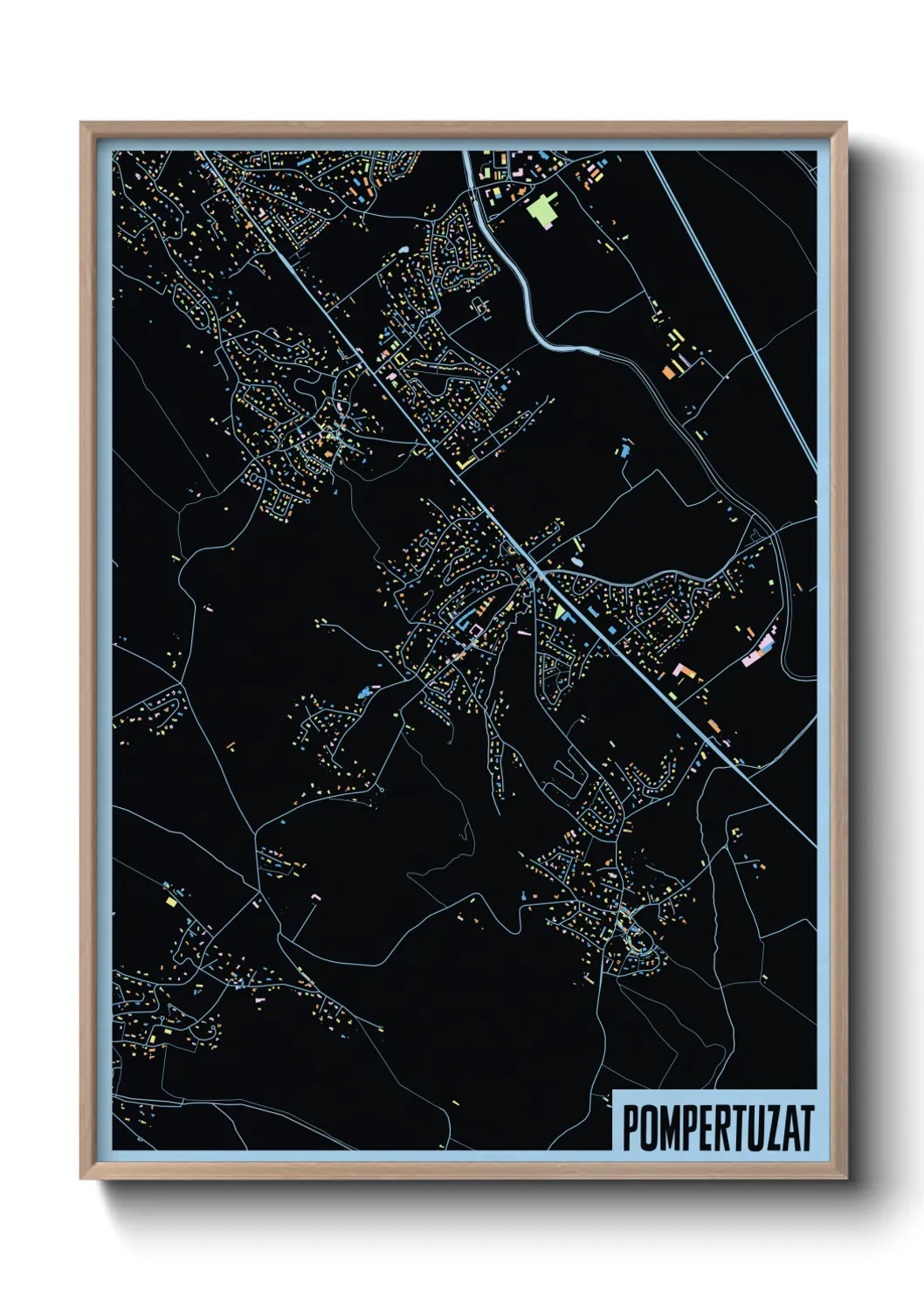 Une affiche de carte sur Pompertuzat