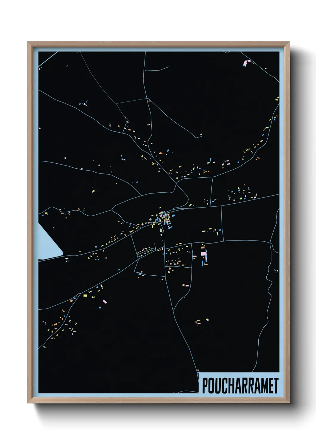 Une affiche de carte sur Poucharramet