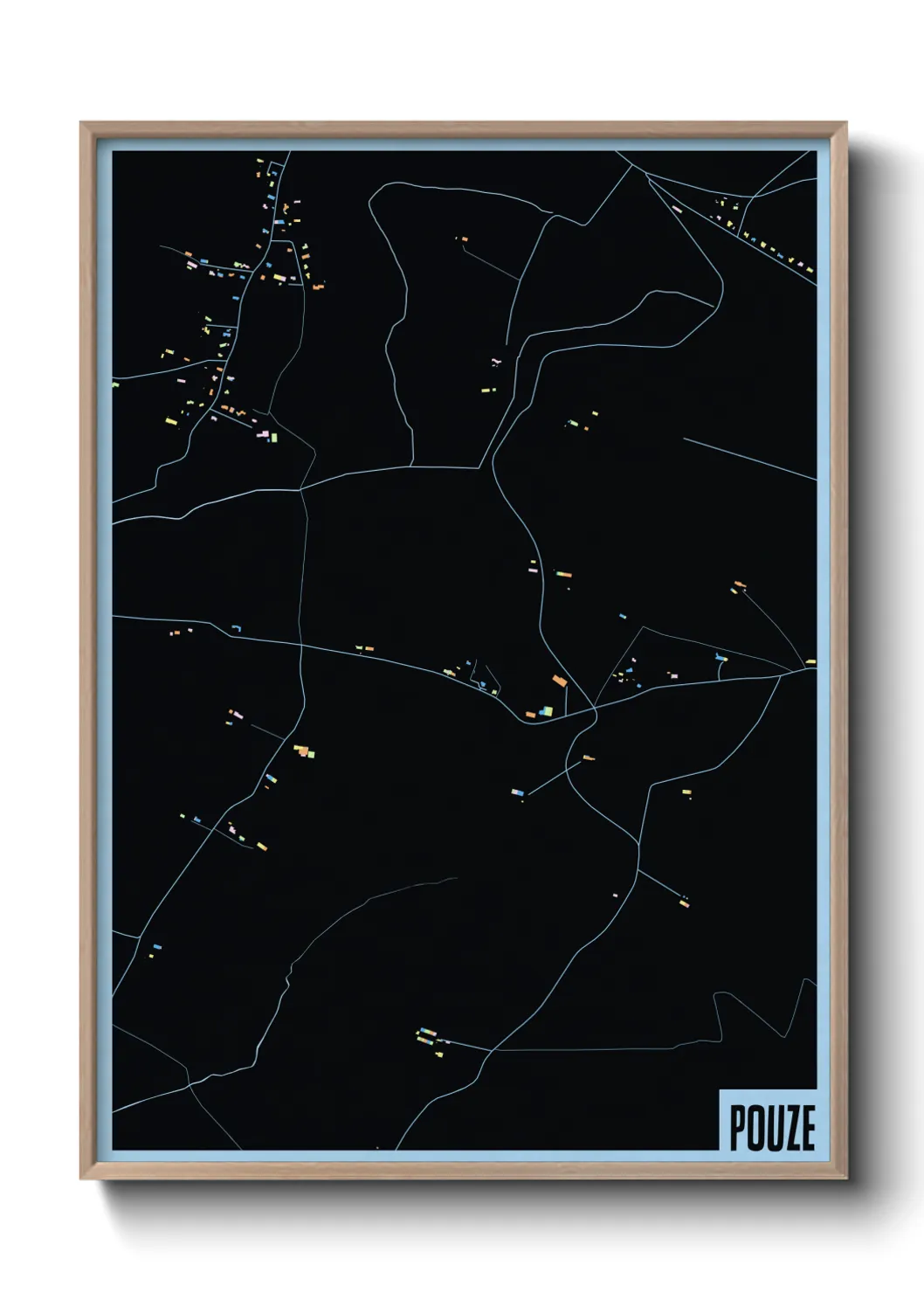 Une affiche de carte sur Pouze