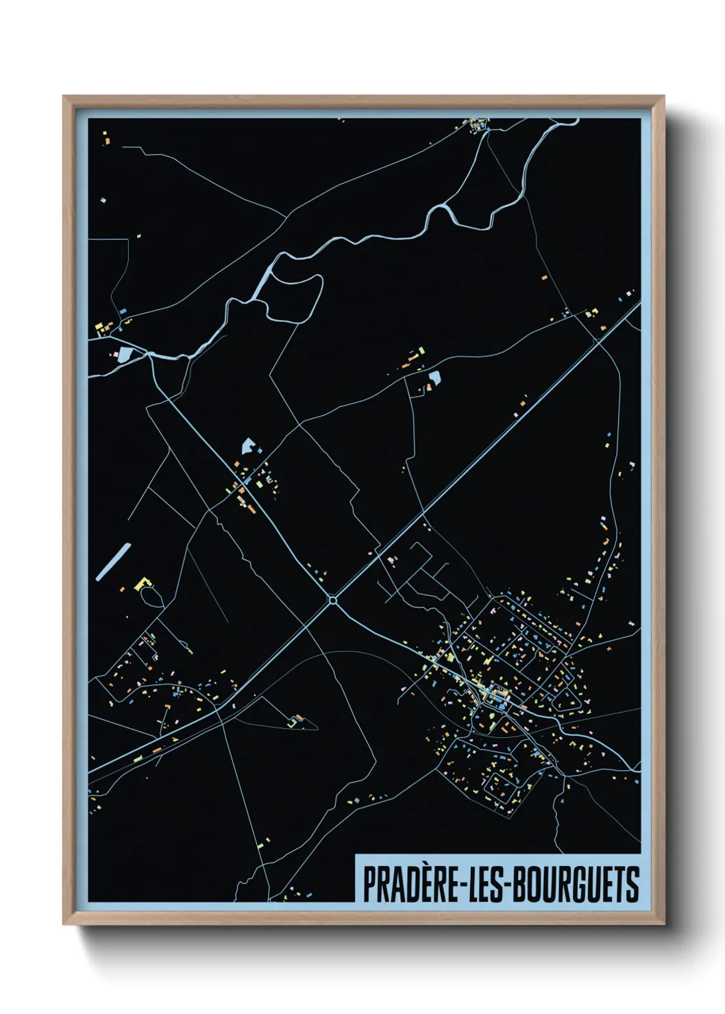 Une affiche de carte sur Pradère-les-Bourguets