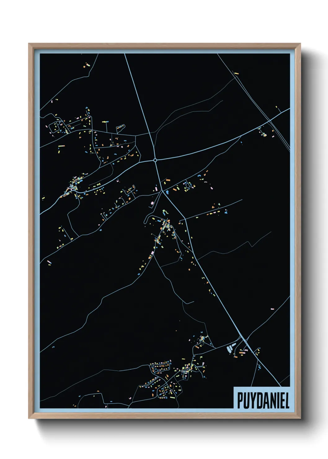 Une affiche de carte sur Puydaniel