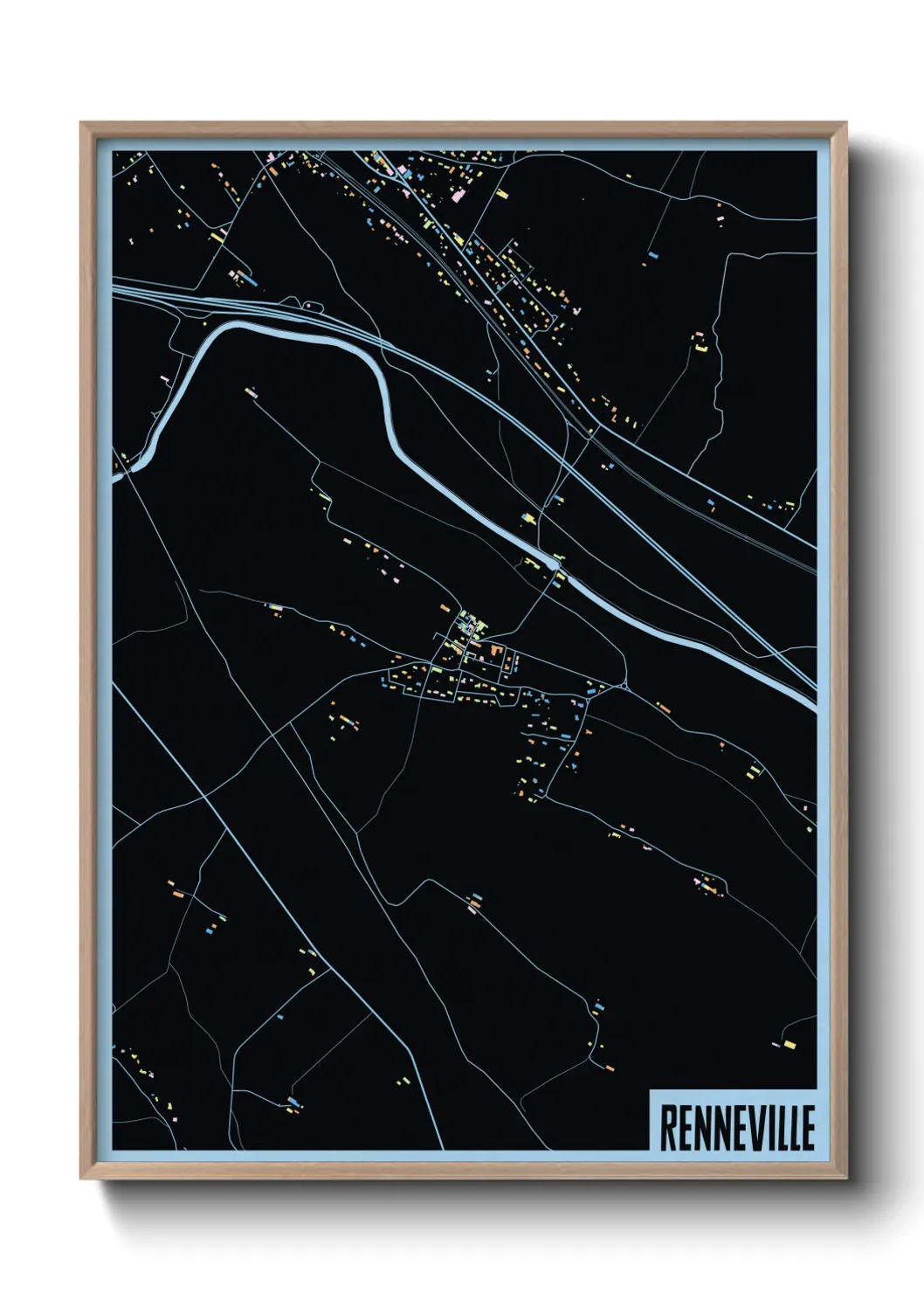 Une affiche de carte sur Renneville