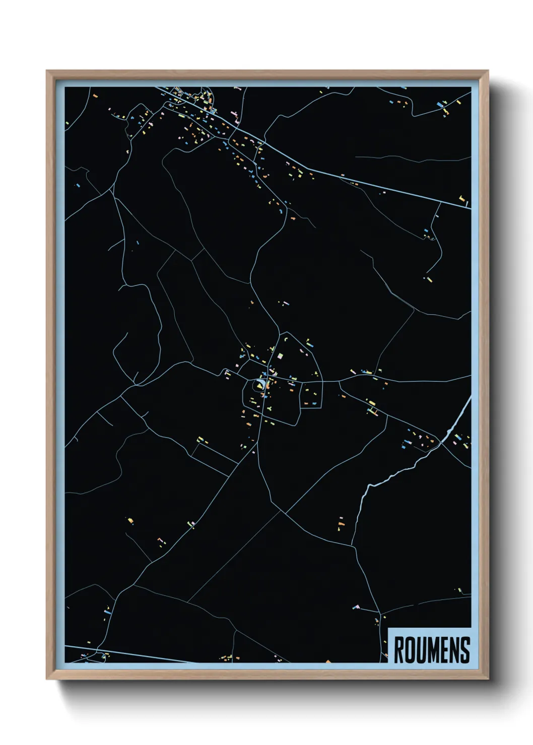 Une affiche de carte sur Roumens