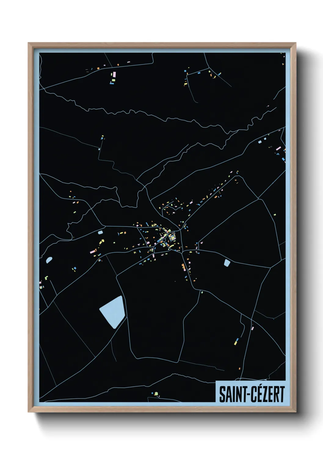 Une affiche de carte sur Saint-Cézert