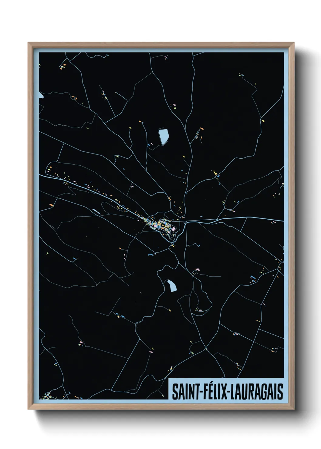 Une affiche de carte sur Saint-Félix-Lauragais