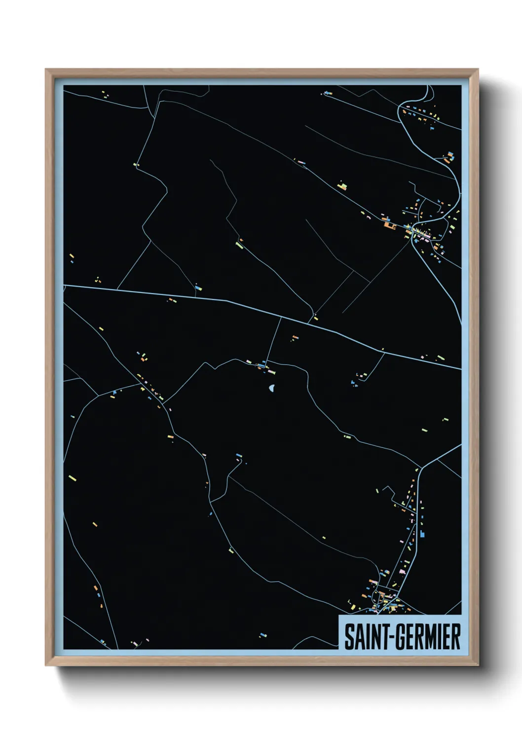 Une affiche de carte sur Saint-Germier