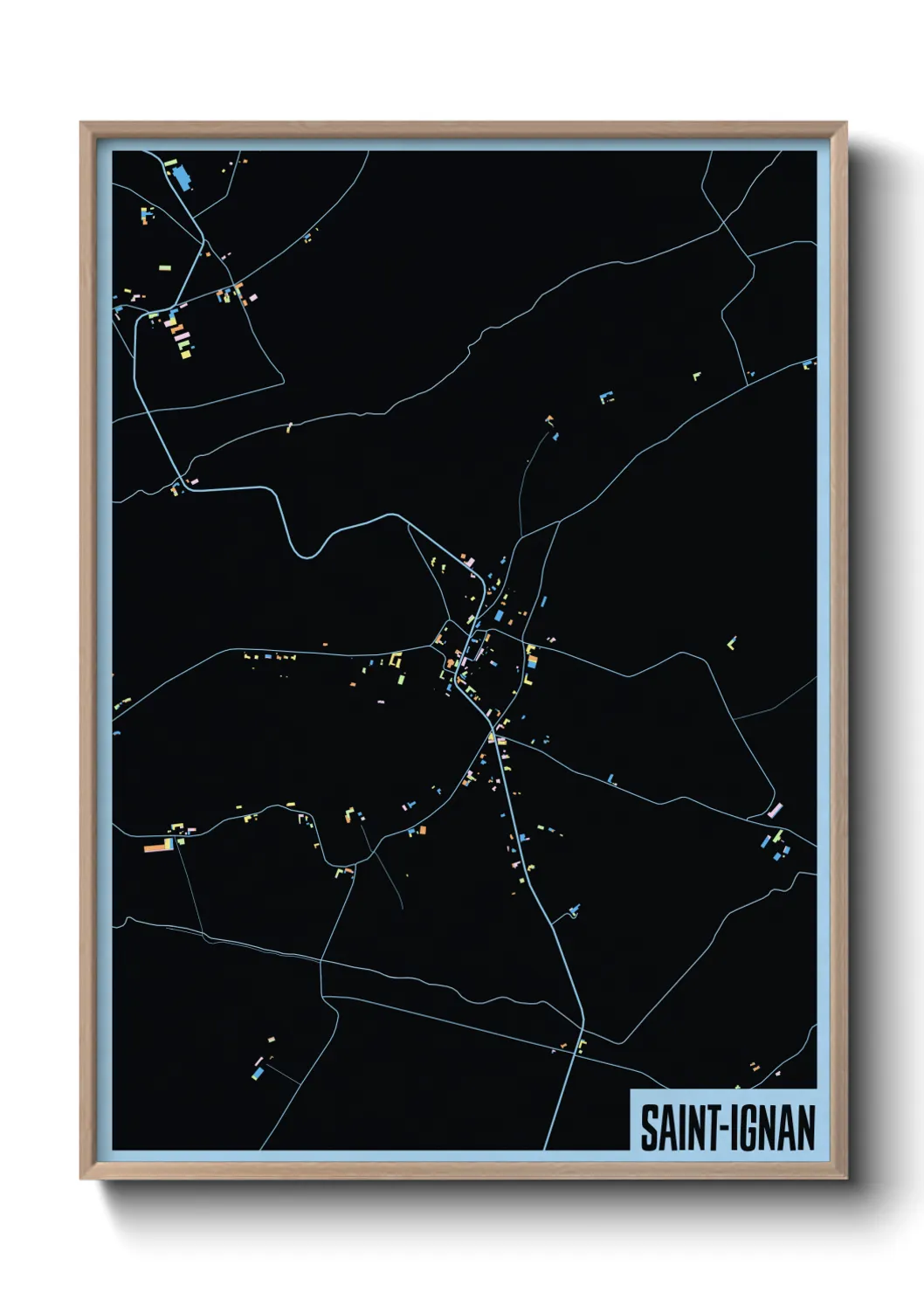 Une affiche de carte sur Saint-Ignan