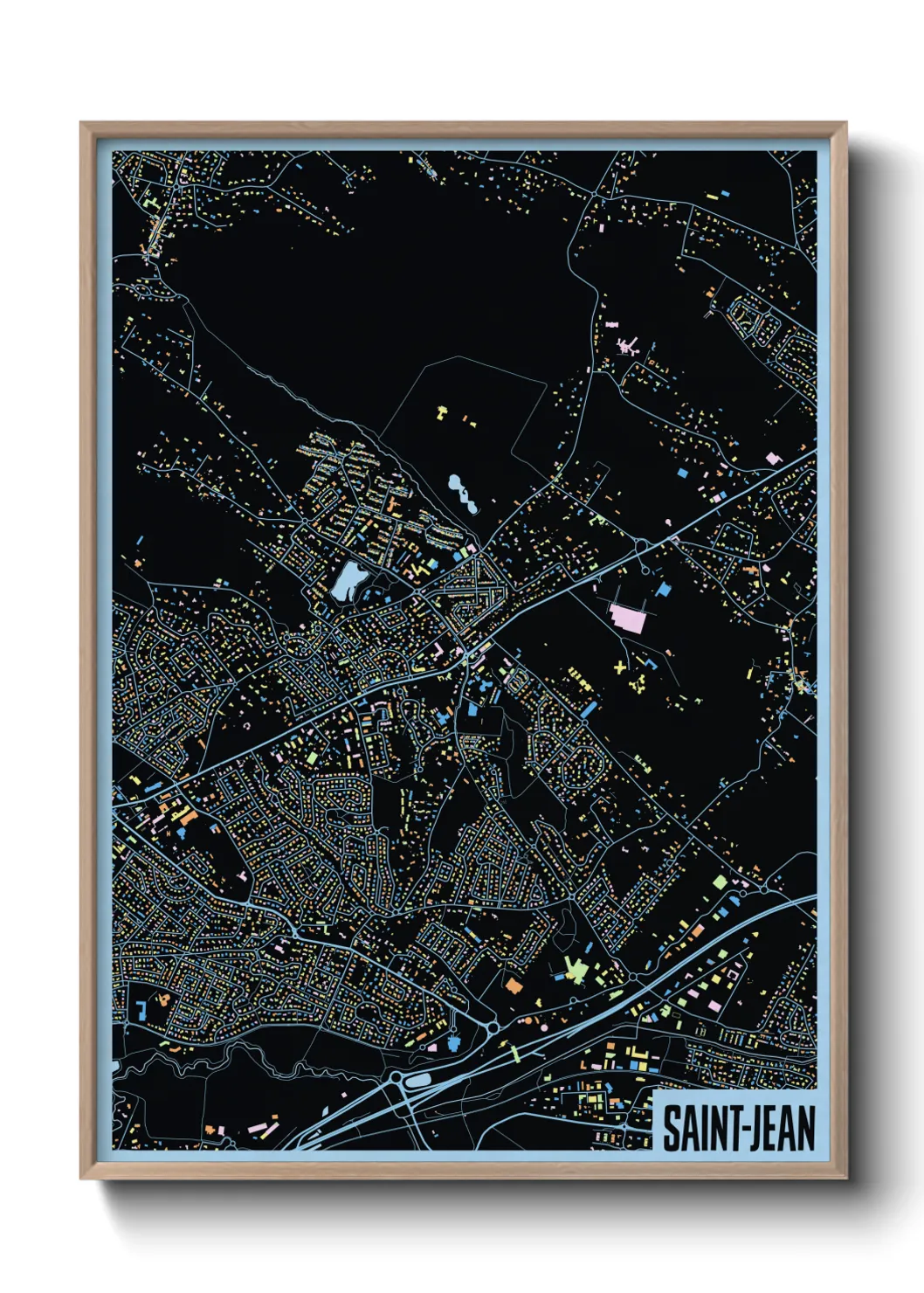 Une affiche de carte sur Saint-Jean