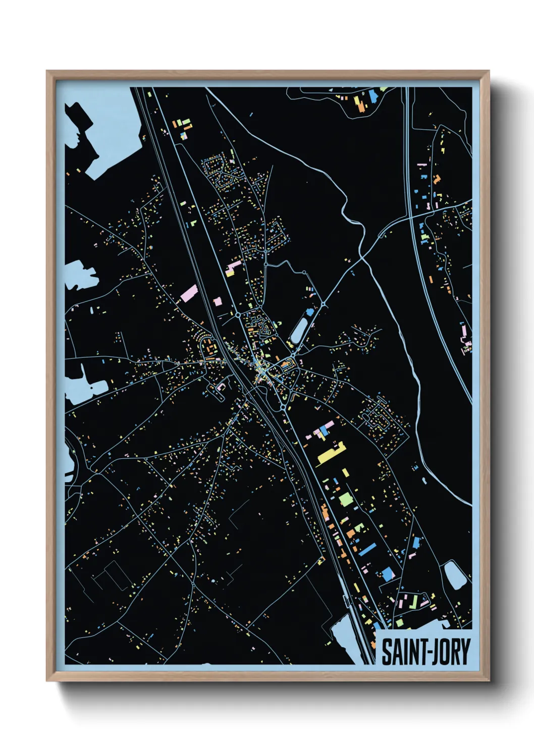 Une affiche de carte sur Saint-Jory