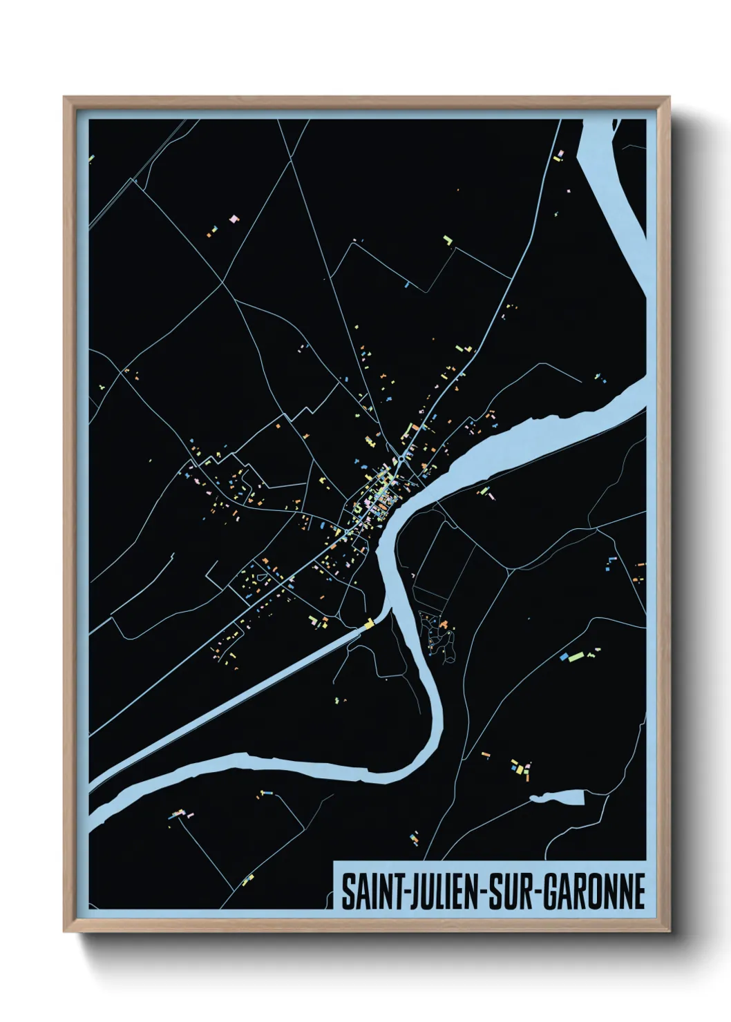 Une affiche de carte sur Saint-Julien-sur-Garonne