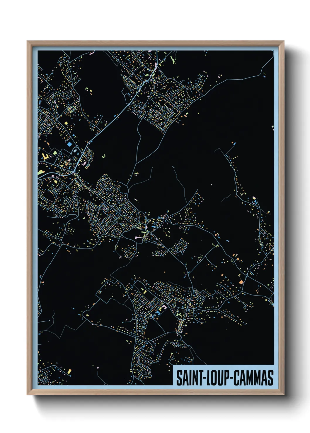 Une affiche de carte sur Saint-Loup-Cammas