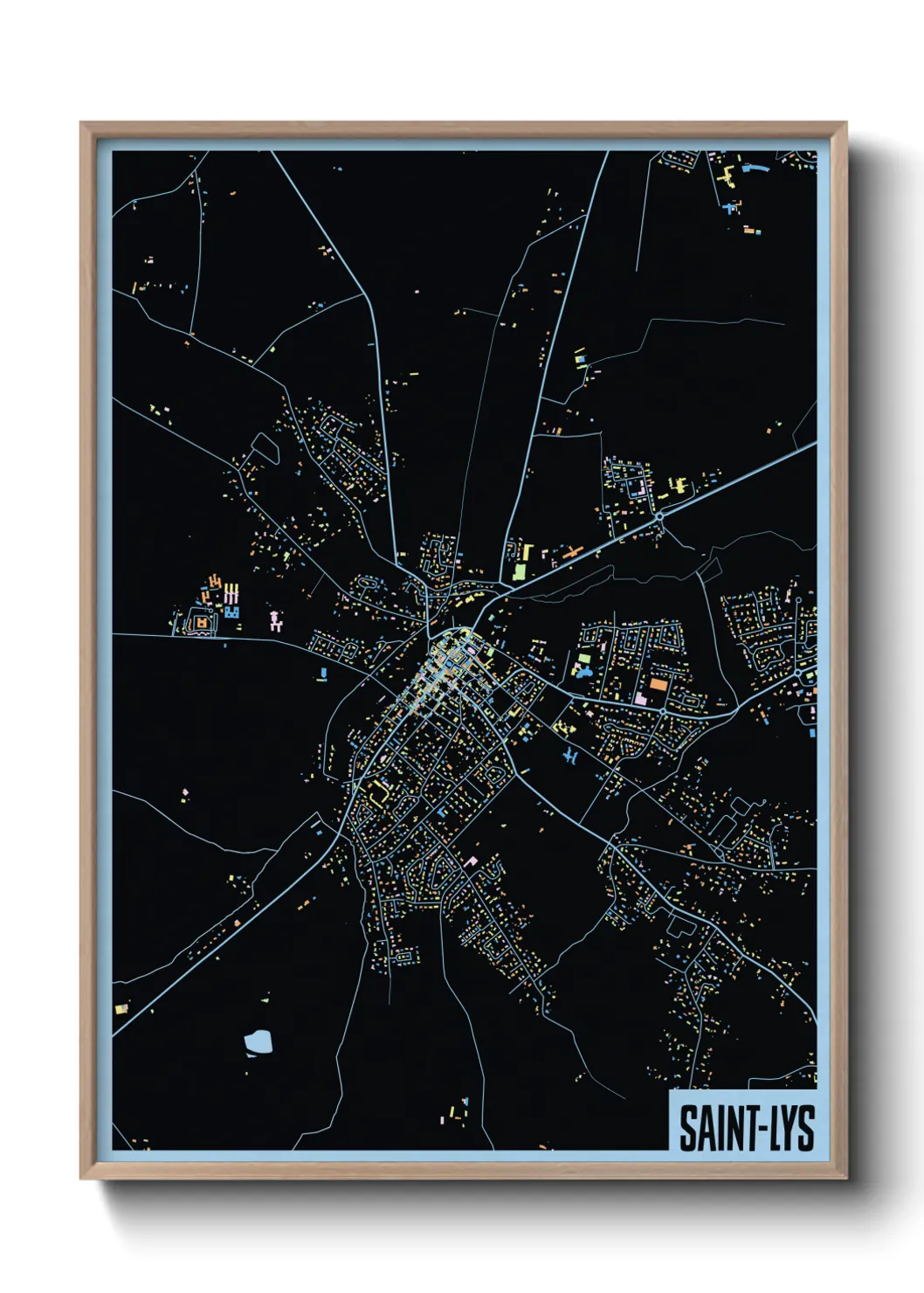 Une affiche de carte sur Saint-Lys