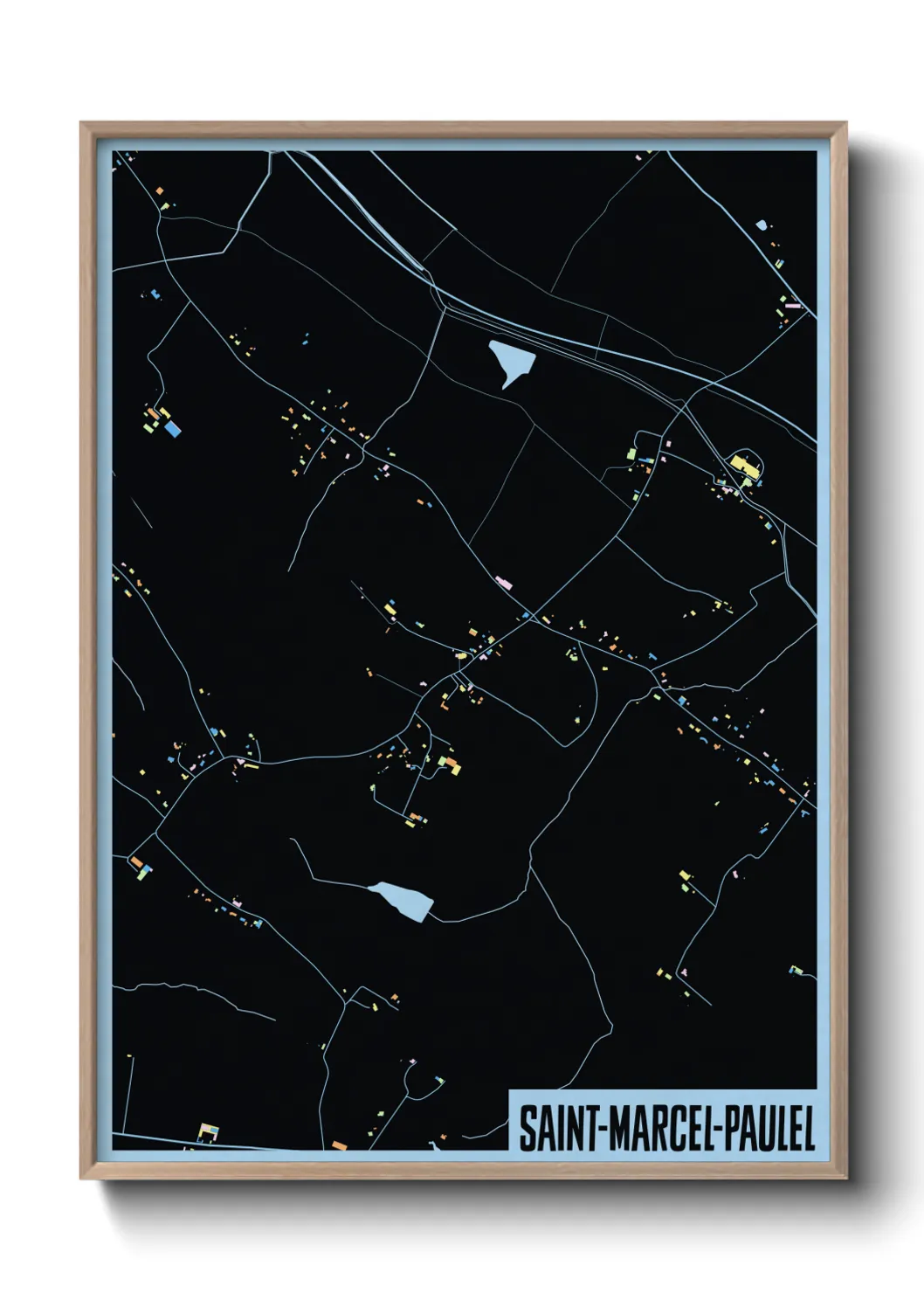 Une affiche de carte sur Saint-Marcel-Paulel