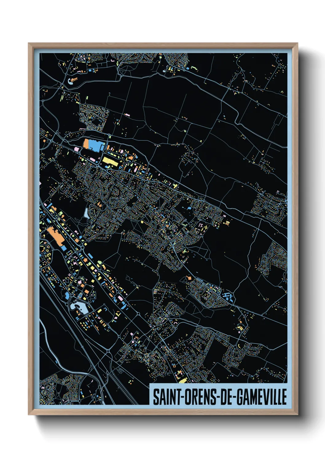 Une affiche de carte sur Saint-Orens-de-Gameville