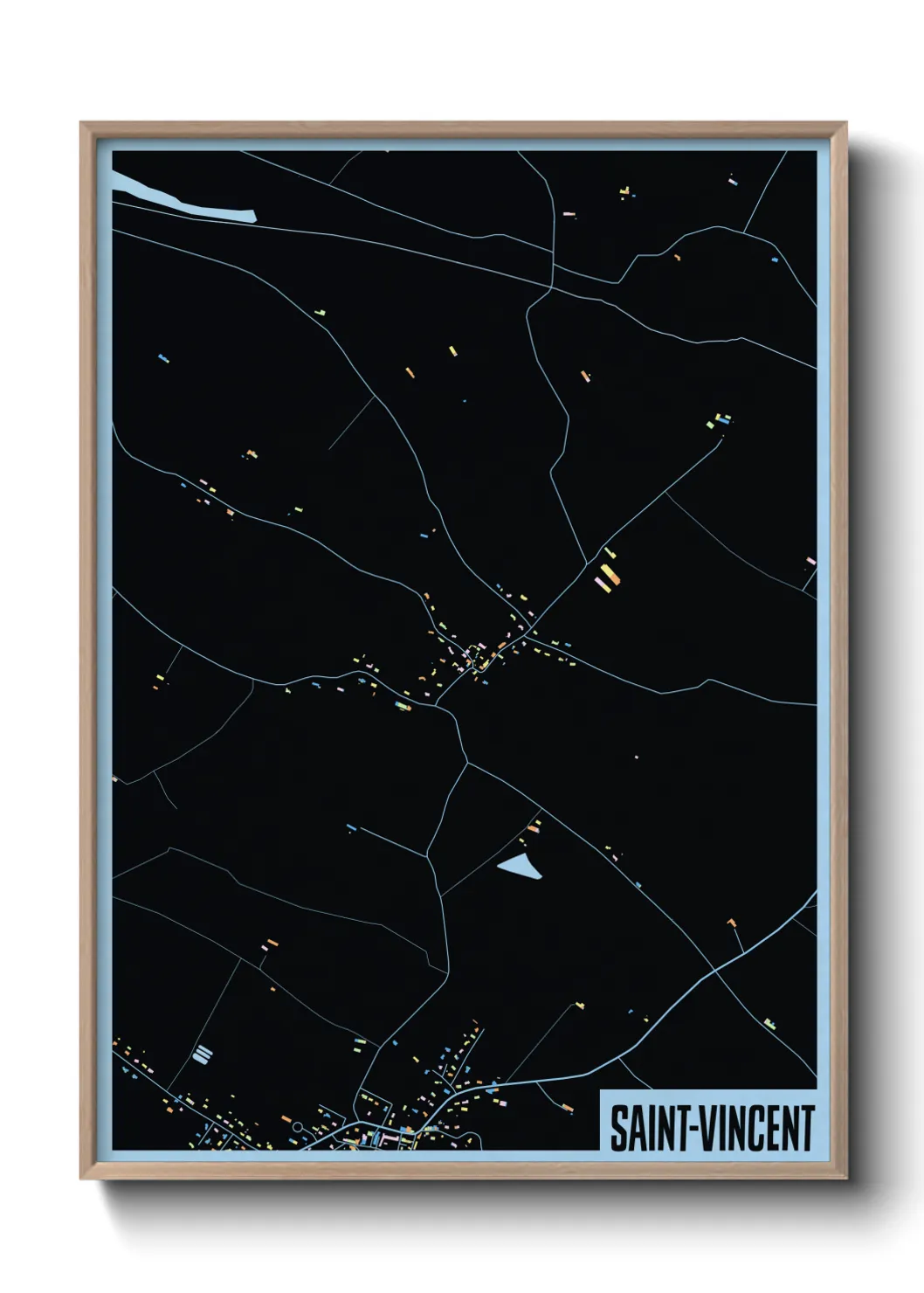 Une affiche de carte sur Saint-Vincent