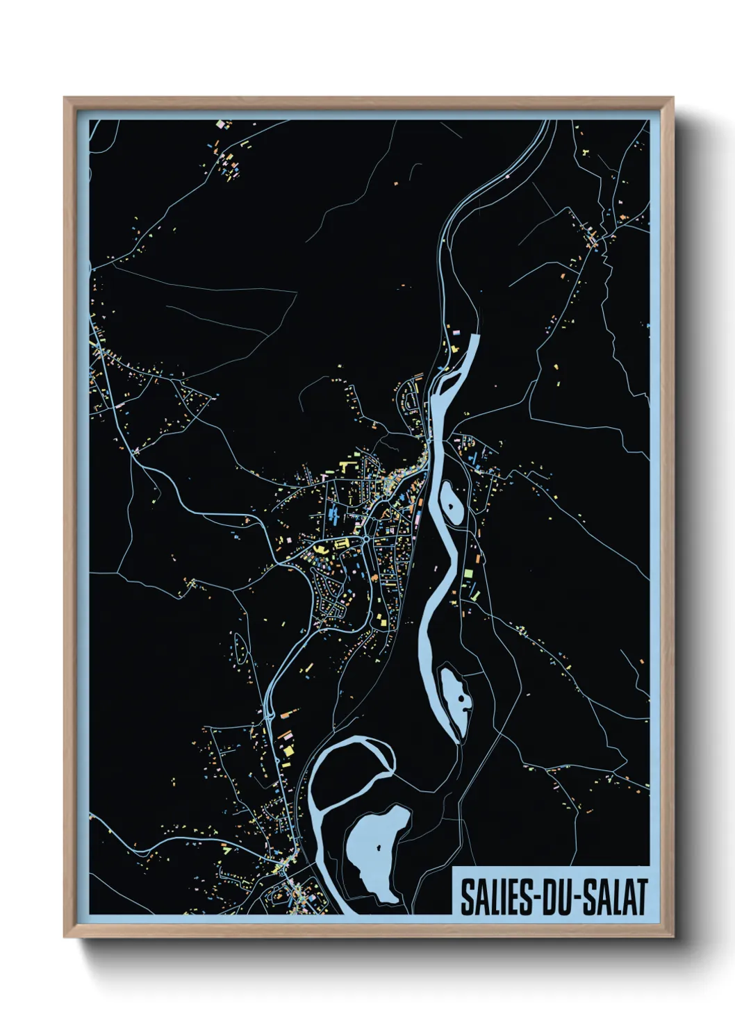 Une affiche de carte sur Salies-du-Salat