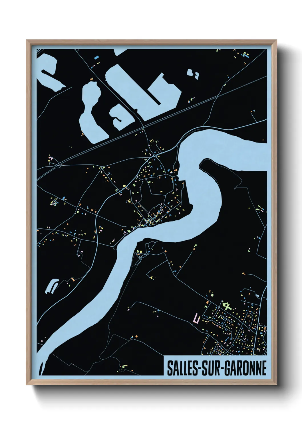 Une affiche de carte sur Salles-sur-Garonne