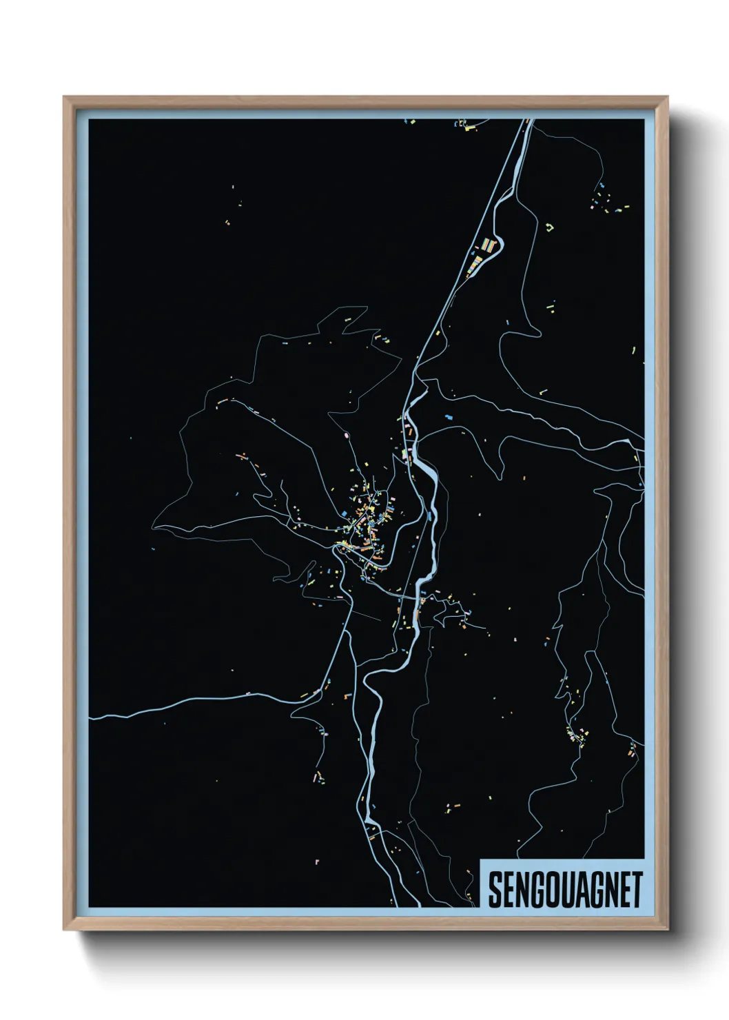 Une affiche de carte sur Sengouagnet