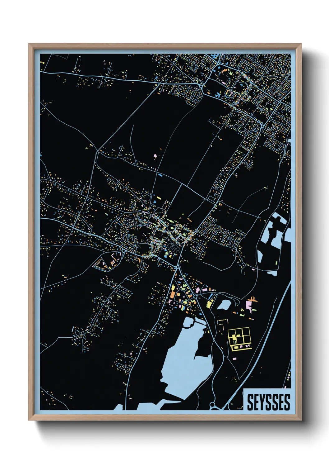 Une affiche de carte sur Seysses