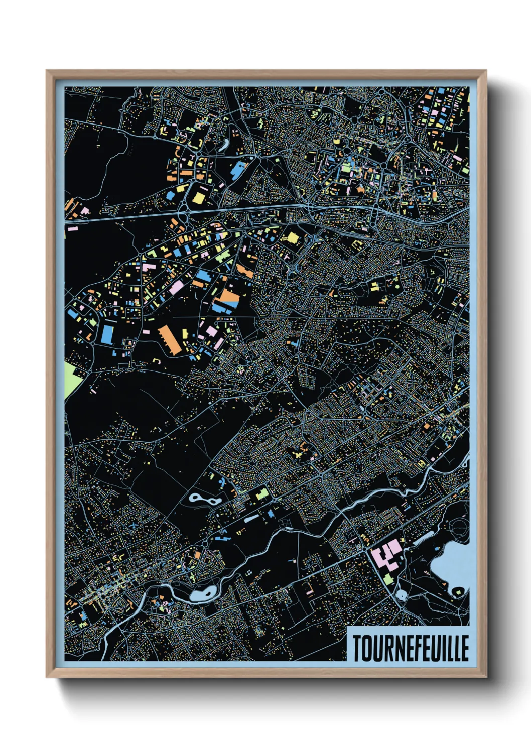 Une affiche de carte sur Tournefeuille