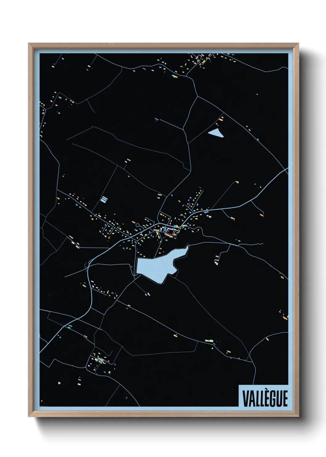 Une affiche de carte sur Vallègue