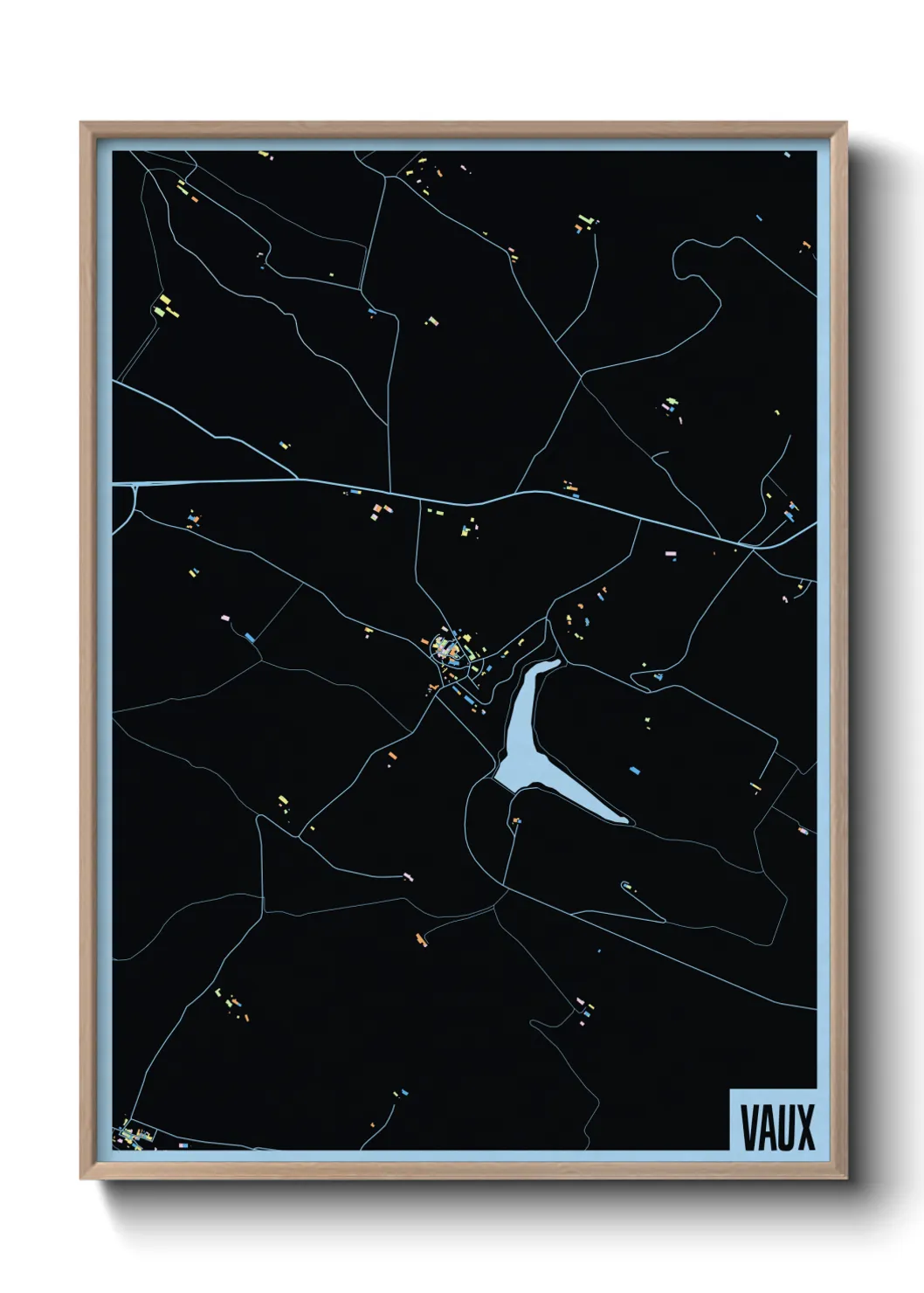 Une affiche de carte sur Vaux