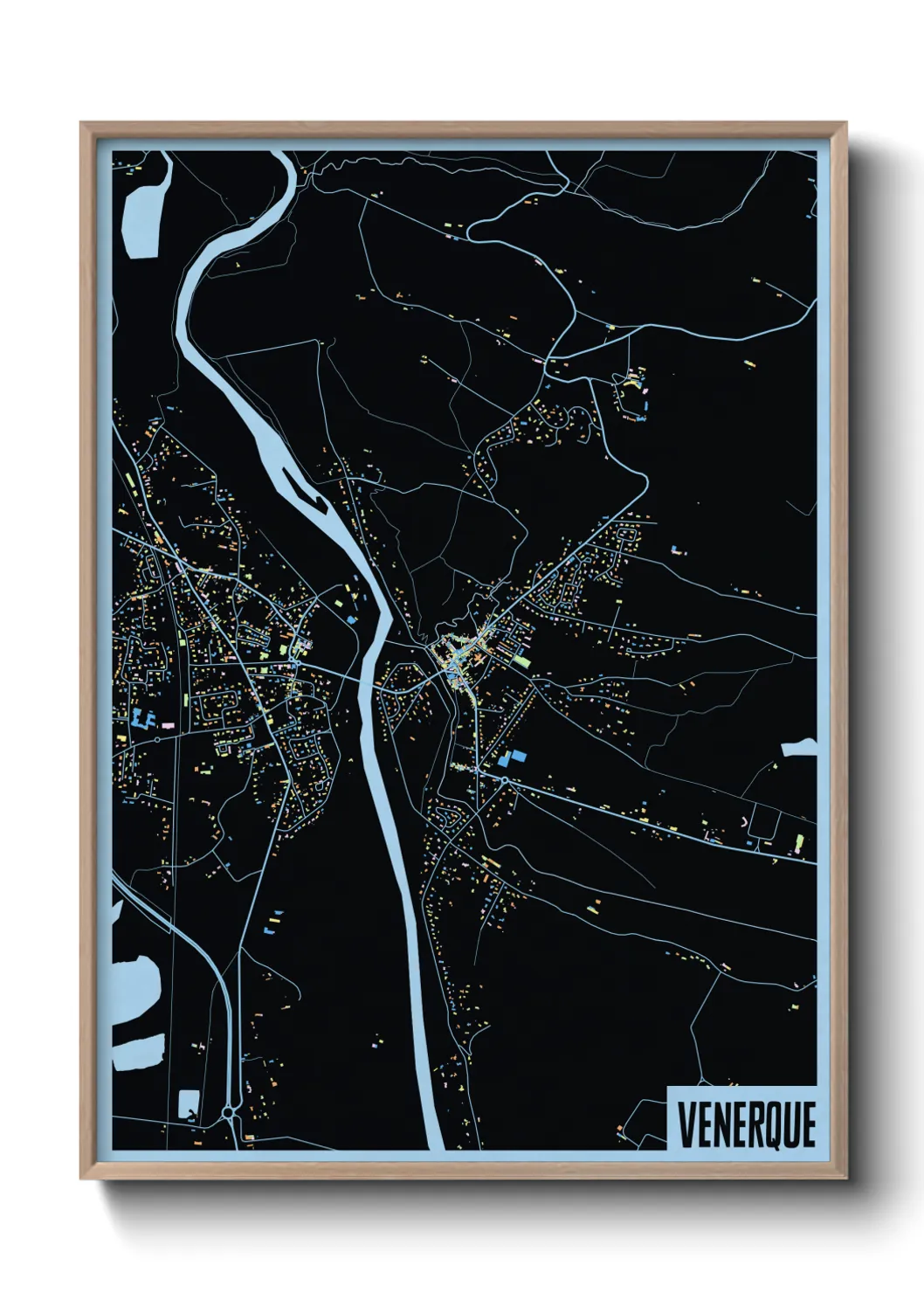 Une affiche de carte sur Venerque