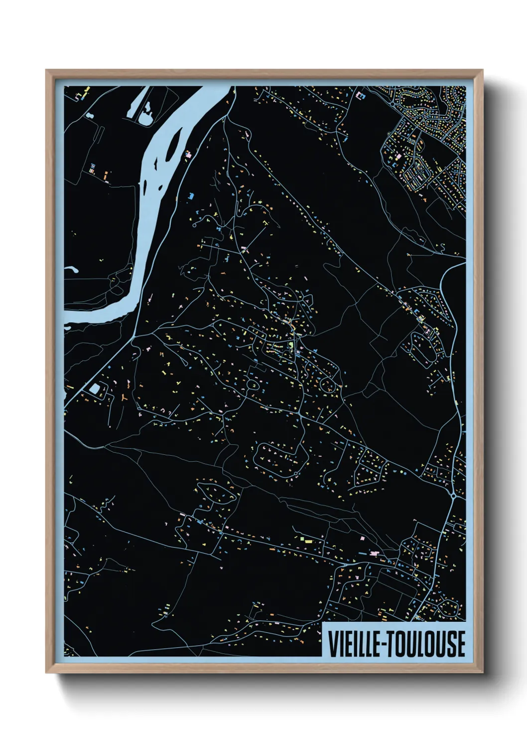 Une affiche de carte sur Vieille-Toulouse