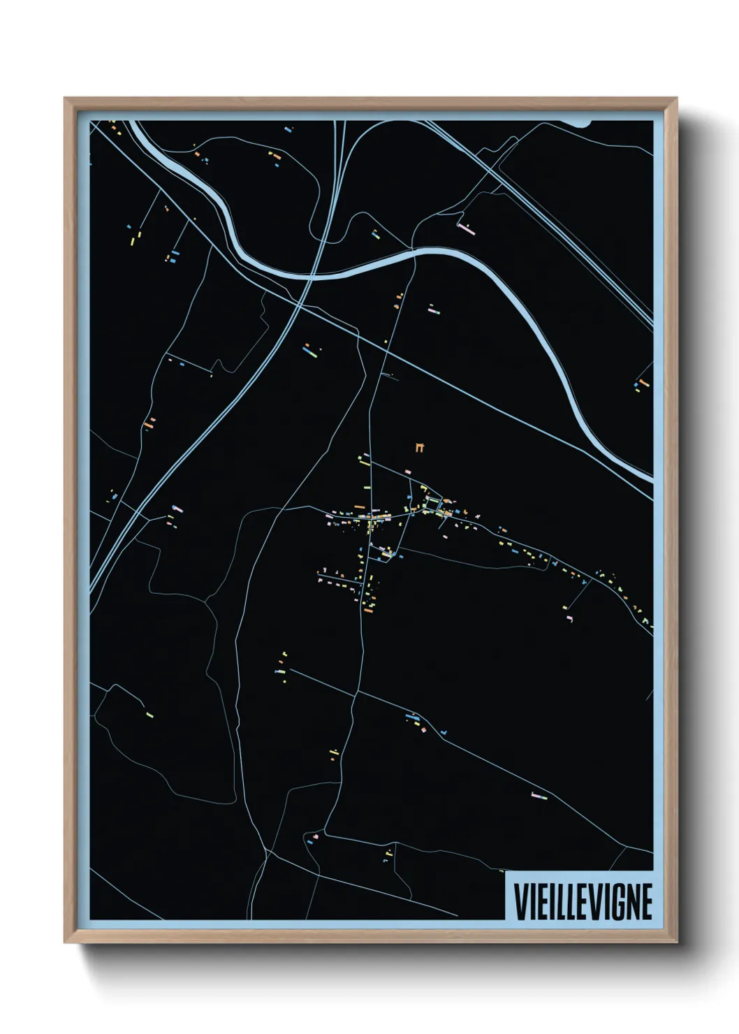 Une affiche de carte sur Vieillevigne