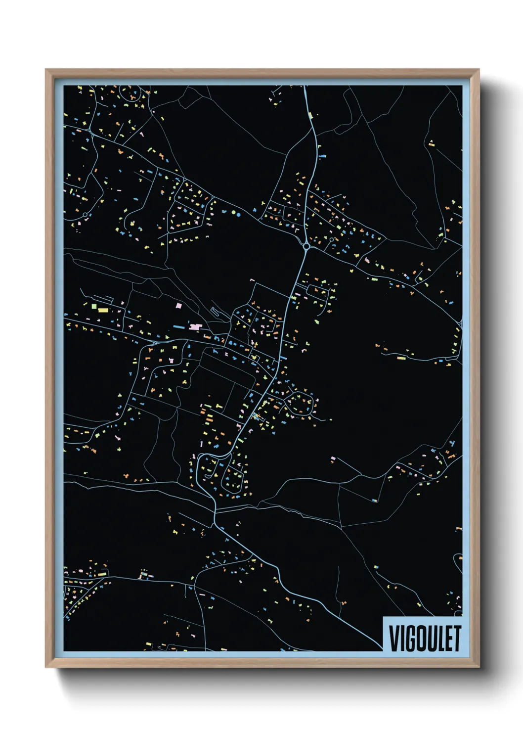 Une affiche de carte sur Vigoulet