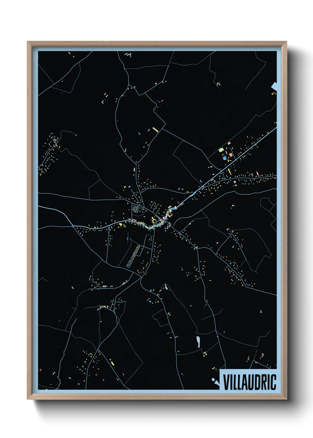 Une affiche de carte sur Villaudric