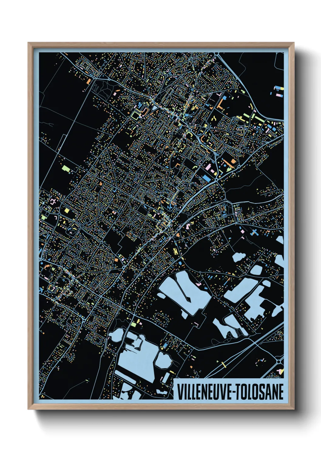 Une affiche de carte sur Villeneuve-Tolosane