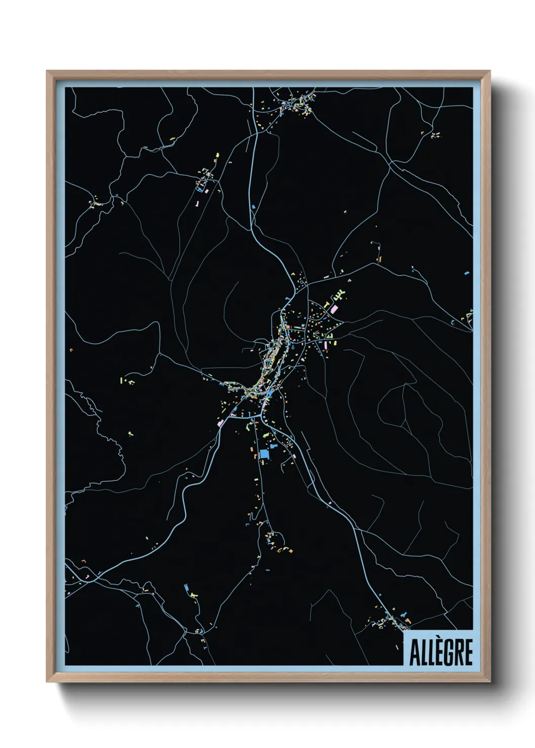 Une affiche de carte sur Allègre