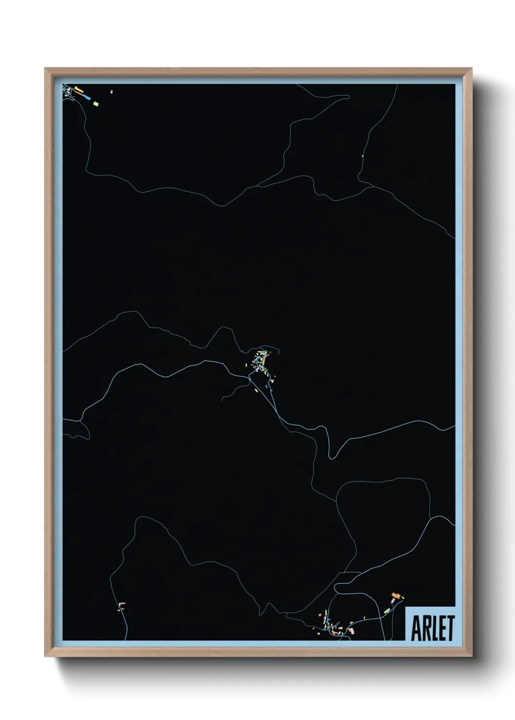 Une affiche de carte sur Arlet