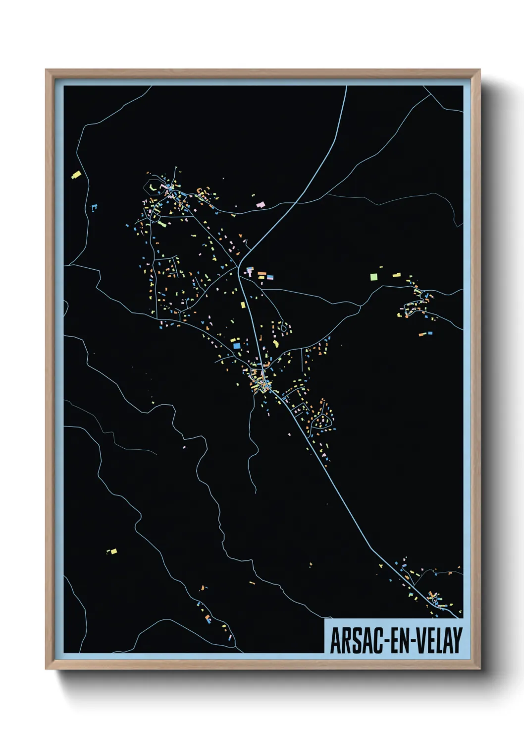 Une affiche de carte sur Arsac-en-Velay