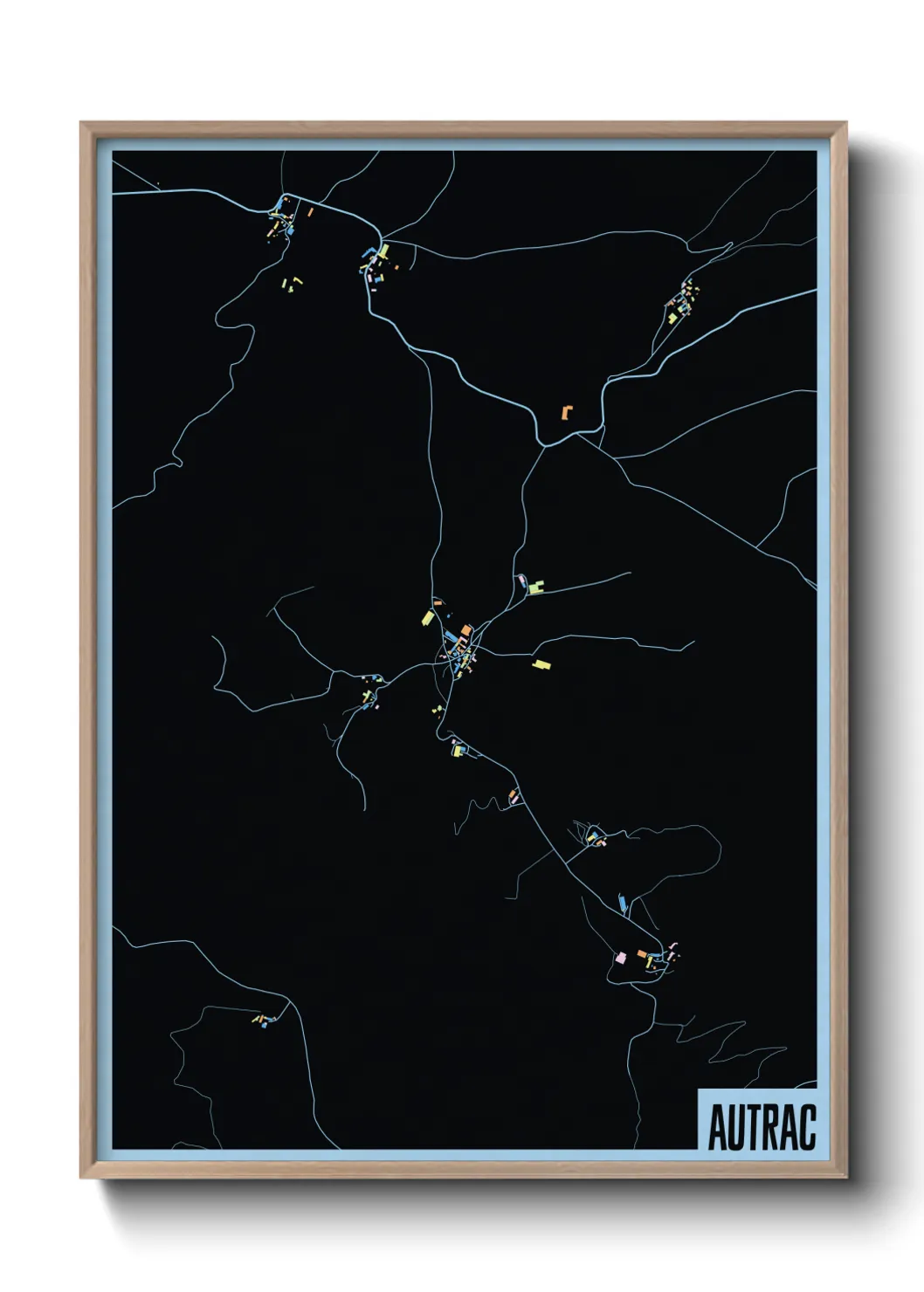 Une affiche de carte sur Autrac