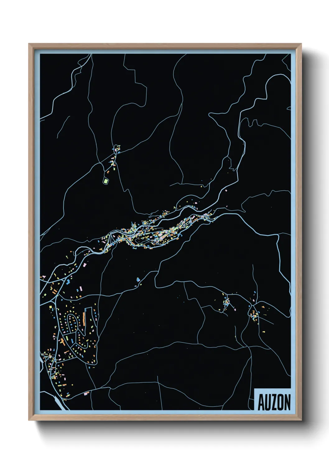 Une affiche de carte sur Auzon