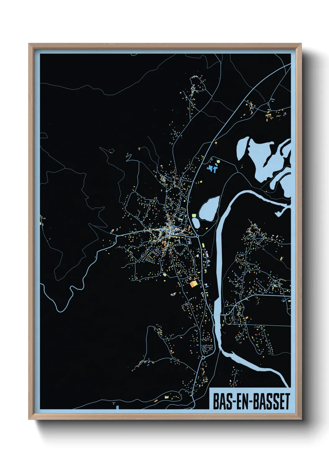 Une affiche de carte sur Bas-en-Basset