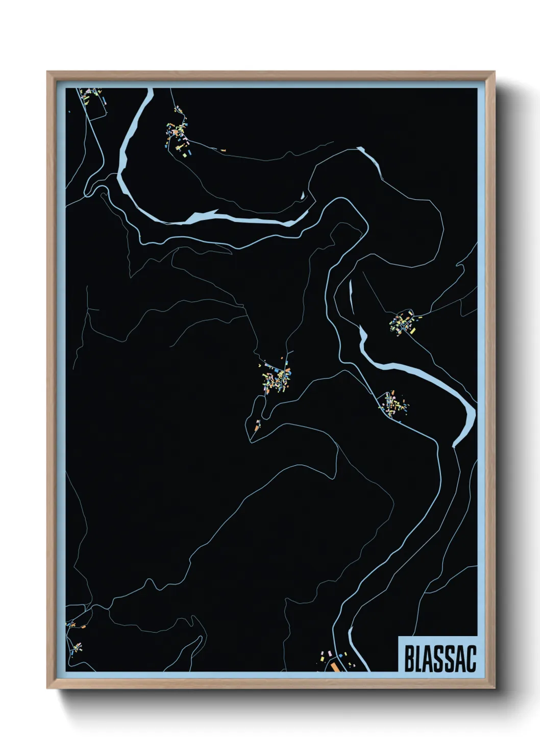 Une affiche de carte sur Blassac