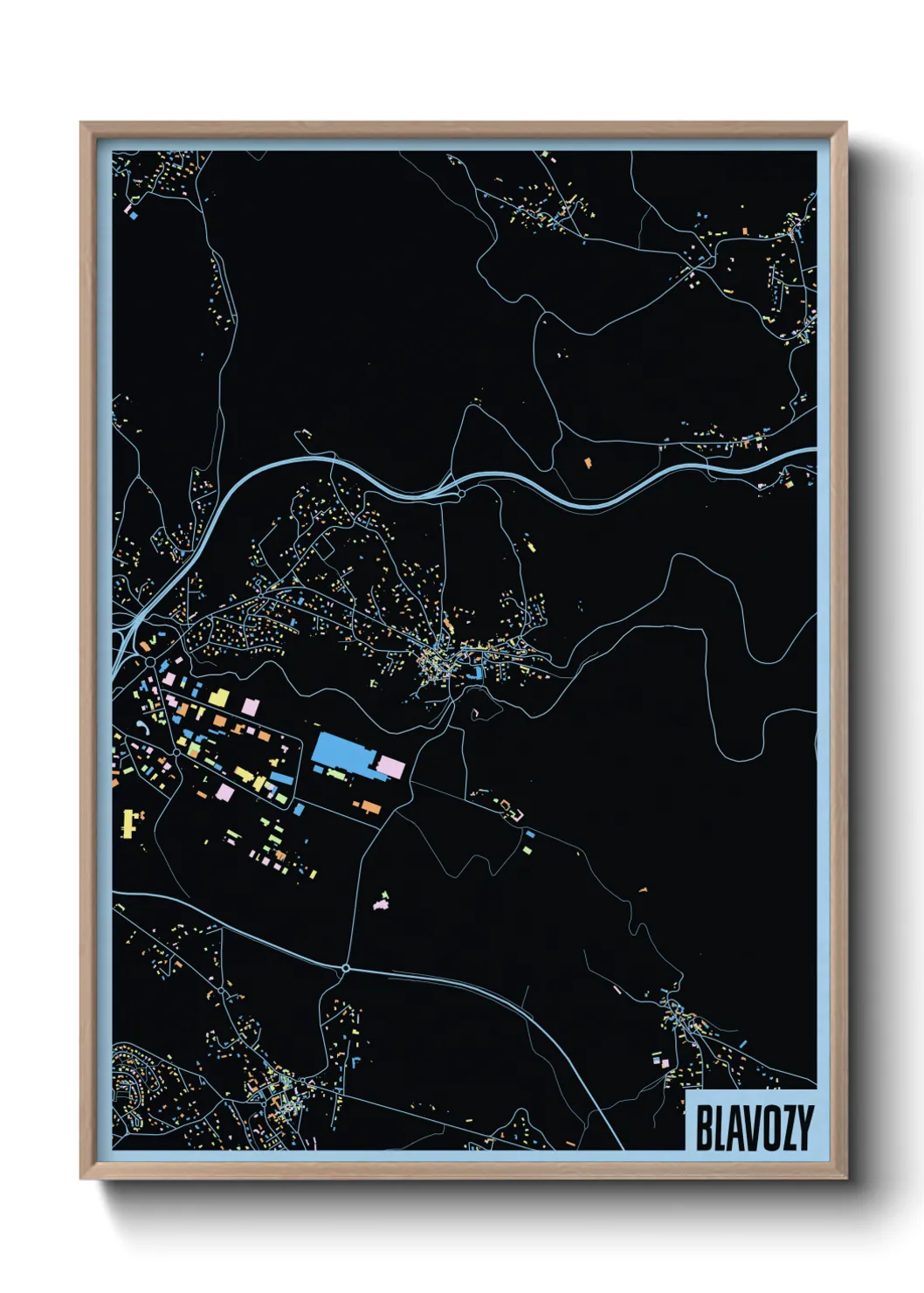 Une affiche de carte sur Blavozy