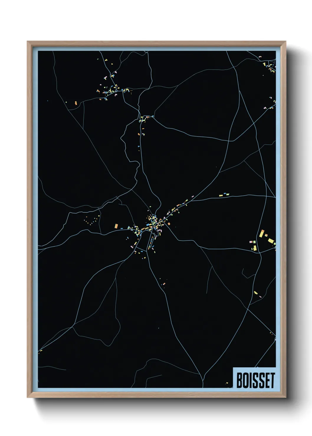 Une affiche de carte sur Boisset
